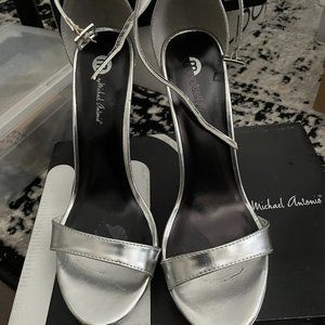 Michael Antonio Silver Heeled Sandals